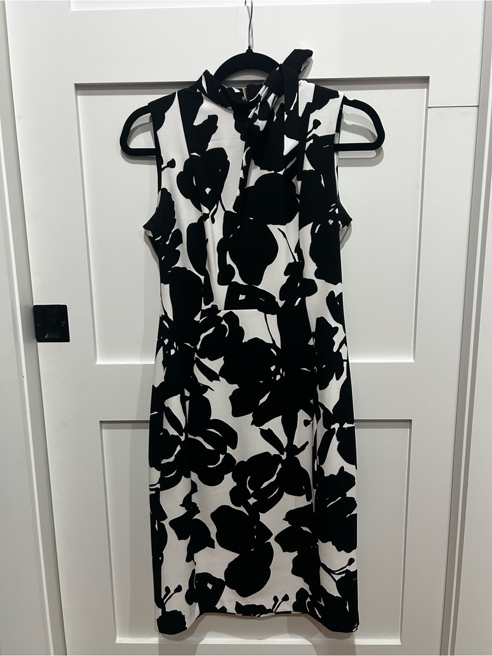 Calvin Klein Black and White Floral Sleeveless Dress